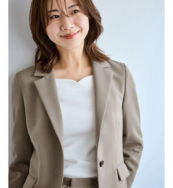 Rope&rsquo;Picnic「360&deg;ウルトラストレッチ テーラードジャケット/ UVカット・花粉ガード・セットアップ対応」|テーラードジャケット|ベージュ系(28)