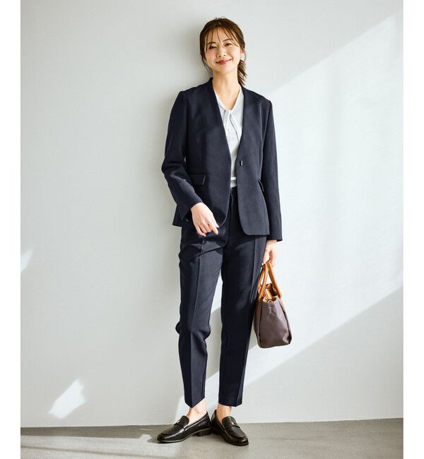 Rope&rsquo;Picnic「360&deg;ウルトラストレッチ ノーカラージャケット/UVカット・花粉ガード・セットアップ対応」|ノーカラージャケット|