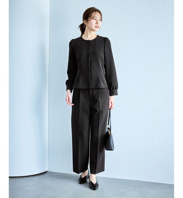 Rope&rsquo;Picnic「【WEB限定】360&deg;ウルトラストレッチ 羽織れるペプラムブラウス/ 花粉ガード・セットアップ対応」|シャツ・ブラウス|