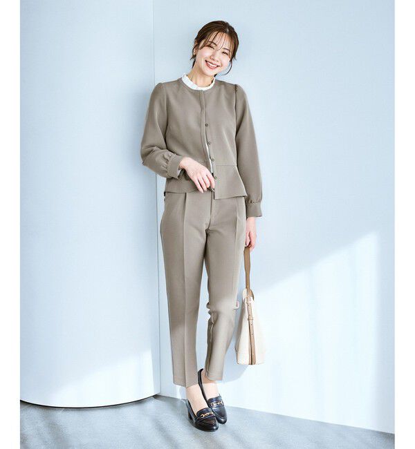 Rope&rsquo;Picnic「【WEB限定】360&deg;ウルトラストレッチ 羽織れるペプラムブラウス/ 花粉ガード・セットアップ対応」|シャツ・ブラウス|