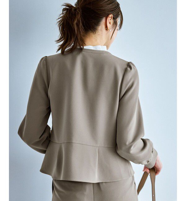 Rope&rsquo;Picnic「【WEB限定】360&deg;ウルトラストレッチ 羽織れるペプラムブラウス/ 花粉ガード・セットアップ対応」|シャツ・ブラウス|