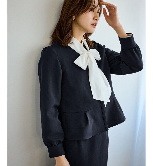 Rope&rsquo;Picnic「【WEB限定】360&deg;ウルトラストレッチ 羽織れるペプラムブラウス/ 花粉ガード・セットアップ対応」|シャツ・ブラウス|