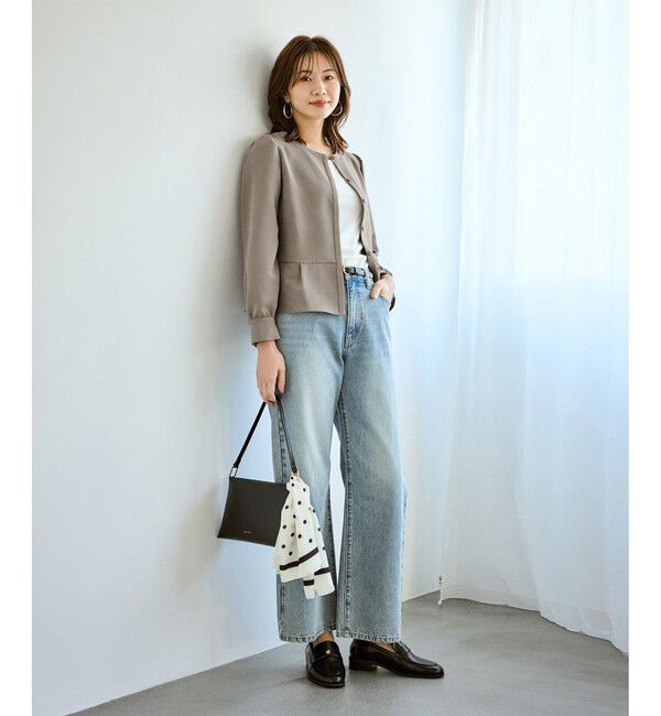 Rope&rsquo;Picnic「【WEB限定】360&deg;ウルトラストレッチ 羽織れるペプラムブラウス/ 花粉ガード・セットアップ対応」|シャツ・ブラウス|