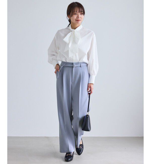 Rope&rsquo;Picnic「【WEB限定カラー】360&deg;ウルトラストレッチ ワイドパンツ/花粉ガード・セットアップ対応」|チノ|