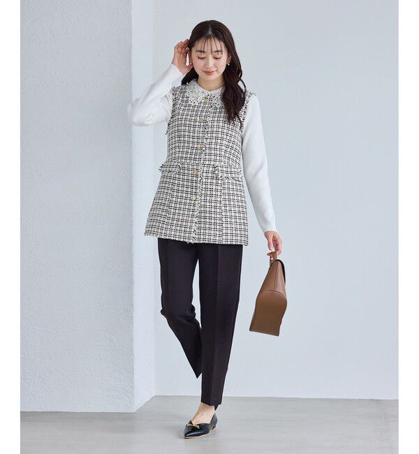 Rope&rsquo;Picnic「【WEB限定カラー】ツイード金ボタンジレベスト/セレモニー対応・リンクコーデ」|ベスト・ジレ|