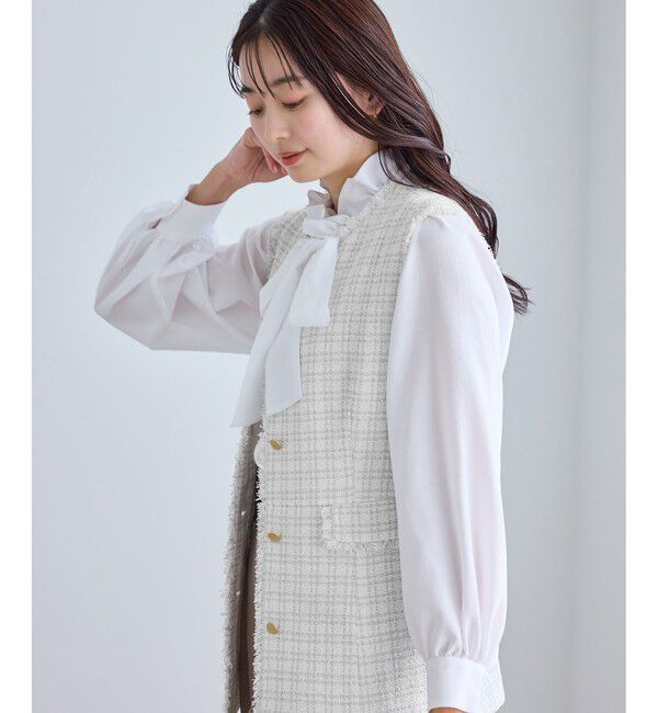 Rope&rsquo;Picnic「【WEB限定カラー】ツイード金ボタンジレベスト/セレモニー対応・リンクコーデ」|ベスト・ジレ|