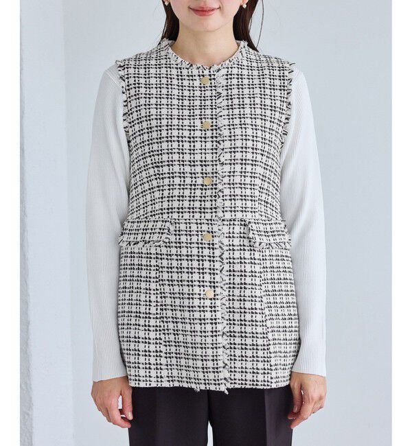 Rope&rsquo;Picnic「【WEB限定カラー】ツイード金ボタンジレベスト/セレモニー対応・リンクコーデ」|ベスト・ジレ|