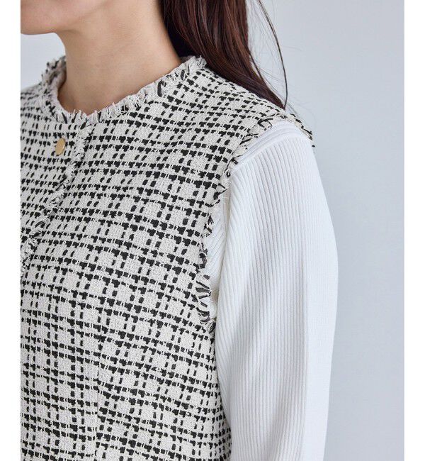 Rope&rsquo;Picnic「【WEB限定カラー】ツイード金ボタンジレベスト/セレモニー対応・リンクコーデ」|ベスト・ジレ|