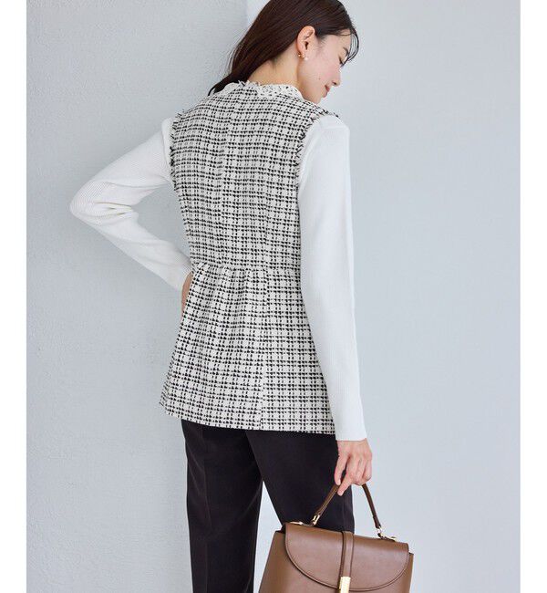 Rope&rsquo;Picnic「【WEB限定カラー】ツイード金ボタンジレベスト/セレモニー対応・リンクコーデ」|ベスト・ジレ|