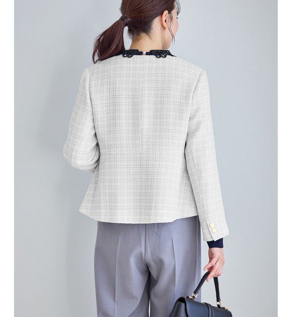 Rope&rsquo;Picnic「【WEB限定カラー】ツイードフレアジャケット/セレモニー対応・リンクコーデ」|ノーカラージャケット|