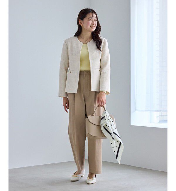 Rope&rsquo;Picnic「【WEB限定カラー】ツイードフレアジャケット/セレモニー対応・リンクコーデ」|ノーカラージャケット|