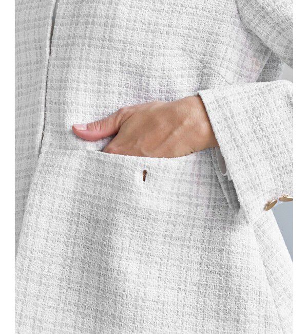 Rope&rsquo;Picnic「【WEB限定カラー】ツイードフレアジャケット/セレモニー対応・リンクコーデ」|ノーカラージャケット|