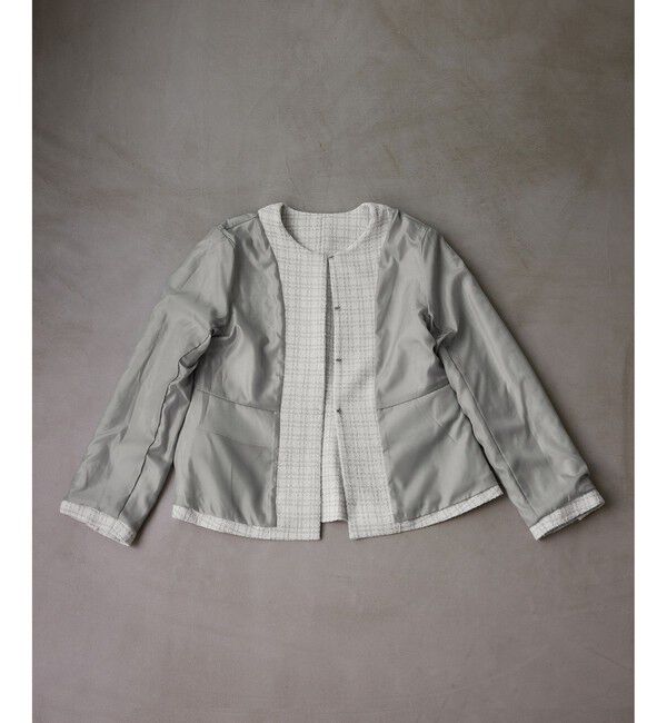 Rope&rsquo;Picnic「【WEB限定カラー】ツイードフレアジャケット/セレモニー対応・リンクコーデ」|ノーカラージャケット|