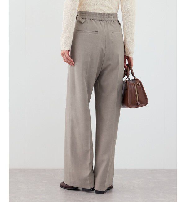 Rope&rsquo;Picnic「【WEB限定・丈長め】クリアツイルサイドベルトワイドパンツ/セレモニー・セットアップ対応」|チノ|