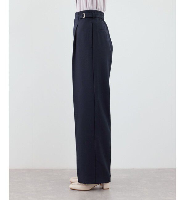 Rope&rsquo;Picnic「【WEB限定・丈長め】クリアツイルサイドベルトワイドパンツ/セレモニー・セットアップ対応」|チノ|