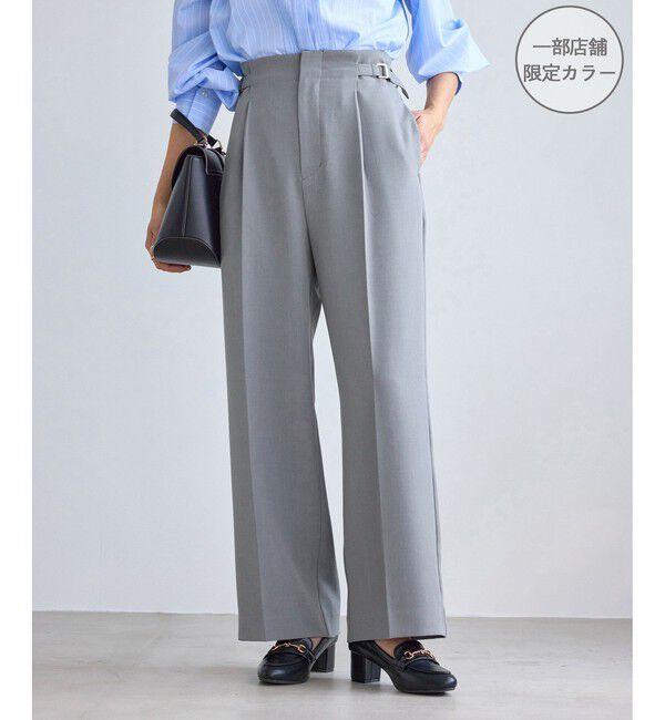 Rope&rsquo;Picnic「クリアツイルワイドパンツ/セレモニー・セットアップ対応」|チノ|グレー(07)