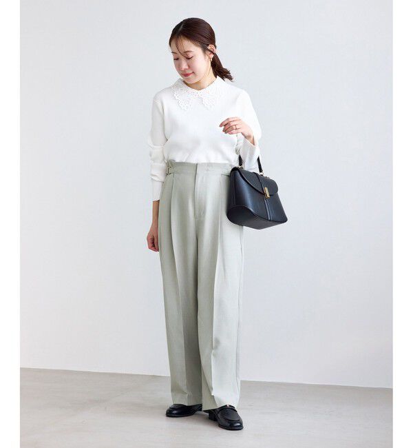 Rope&rsquo;Picnic「【低身長・小柄さんサイズ】クリアツイルワイドパンツ/セレモニー・セットアップ対応」|チノ|