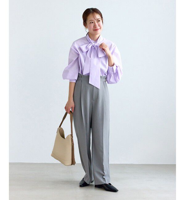 Rope&rsquo;Picnic「【低身長・小柄さんサイズ】クリアツイルワイドパンツ/セレモニー・セットアップ対応」|チノ|