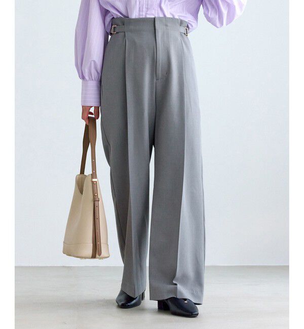 Rope&rsquo;Picnic「【低身長・小柄さんサイズ】クリアツイルワイドパンツ/セレモニー・セットアップ対応」|チノ|