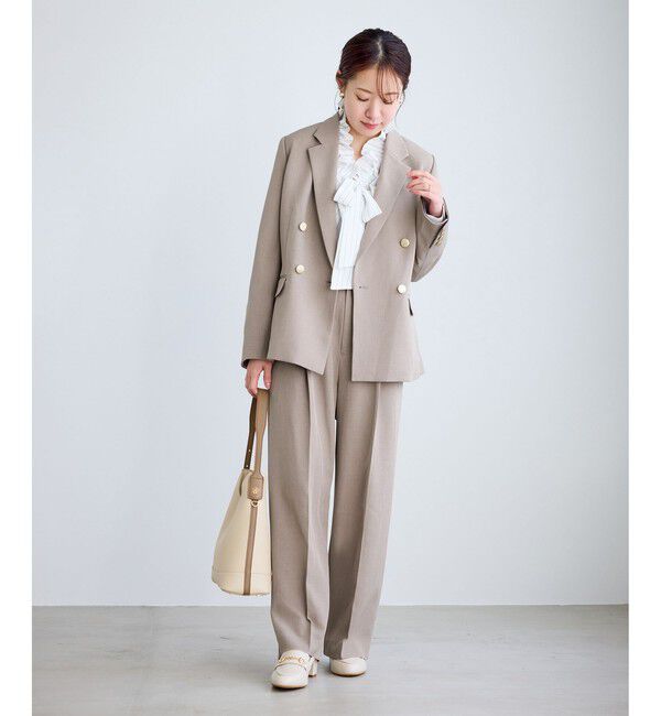 Rope&rsquo;Picnic「【低身長・小柄さんサイズ】クリアツイルワイドパンツ/セレモニー・セットアップ対応」|チノ|