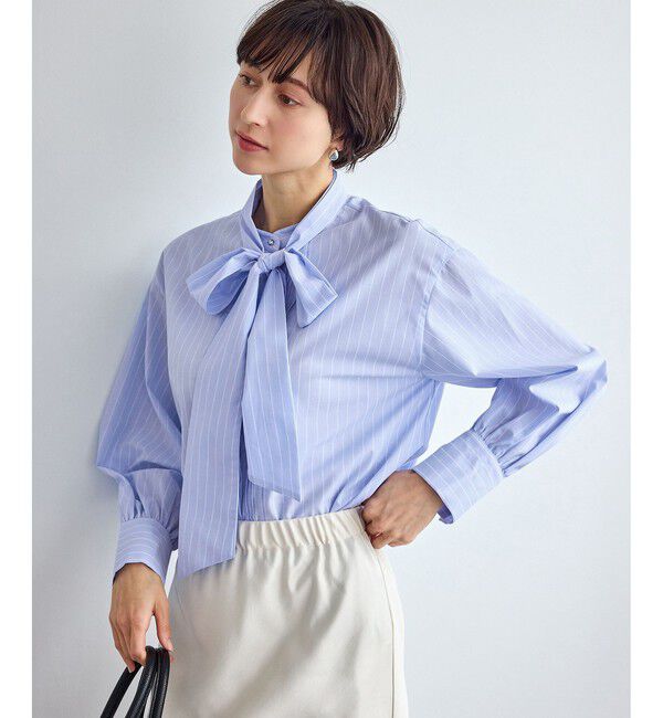 Rope&rsquo;Picnic「ボウタイリボンシャツ/花粉ガード・防シワ」|シャツ・ブラウス|