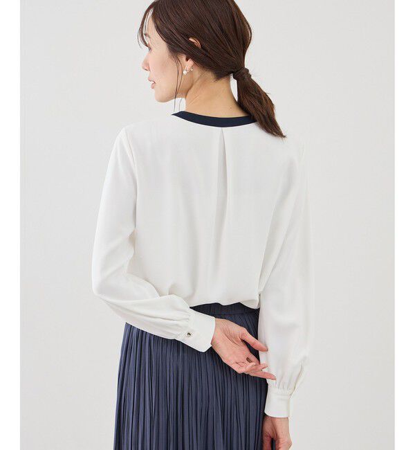 Rope&rsquo;Picnic「【WEB限定サイズ】配色アソートボウタイフウブラウス」|シャツ・ブラウス|