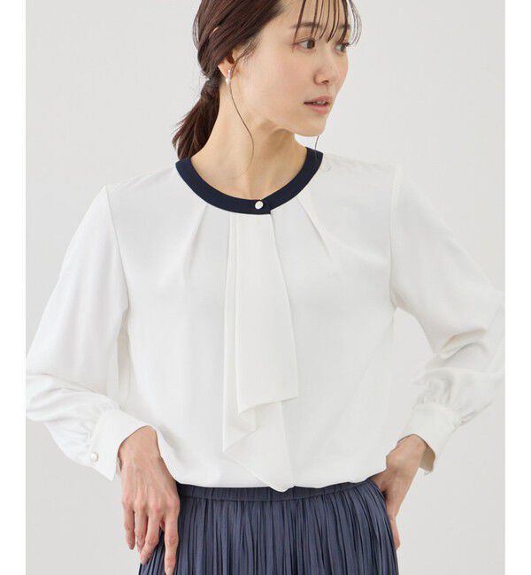 Rope&rsquo;Picnic「【WEB限定サイズ】配色アソートボウタイフウブラウス」|シャツ・ブラウス|ホワイト系(11)