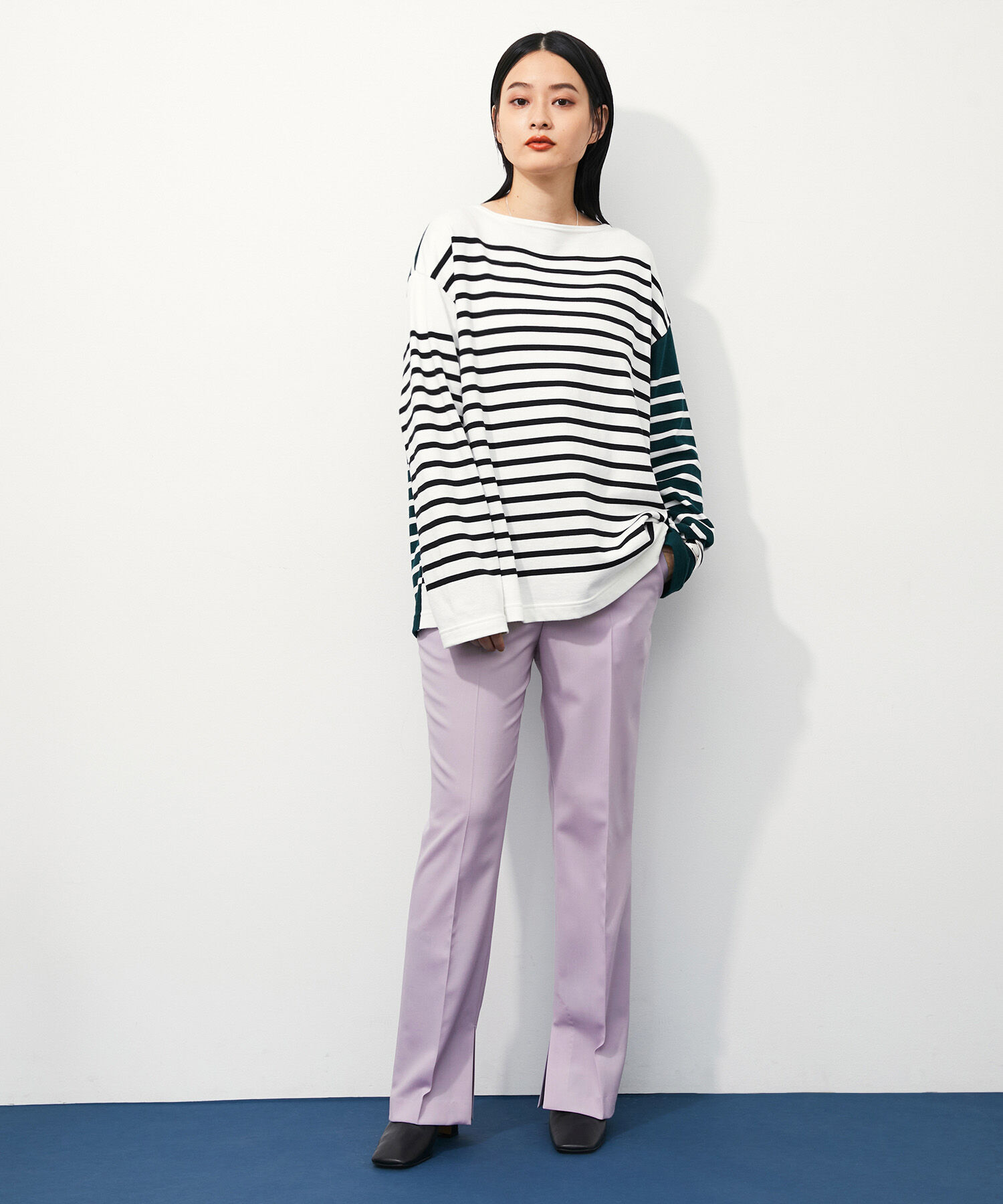 ADAM ET ROPE'「《SETアイテム》インサイドスリットスラックス」|スラックス|