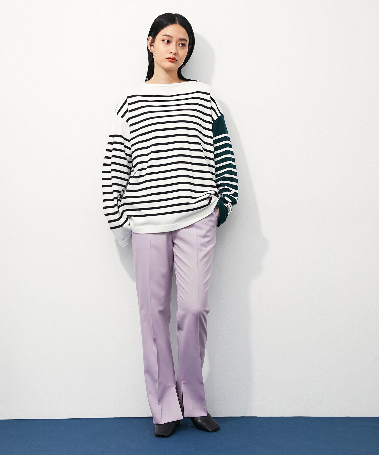 ADAM ET ROPE'「《SETアイテム》インサイドスリットスラックス」|スラックス|