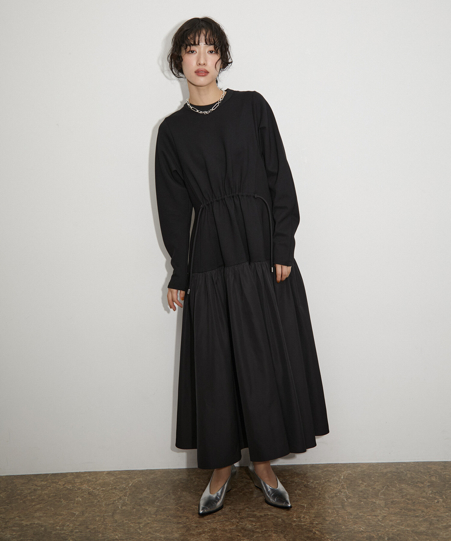 ADAM ET ROPE'「【サステナブル】タフタコンビワンピース」|ワンピース|