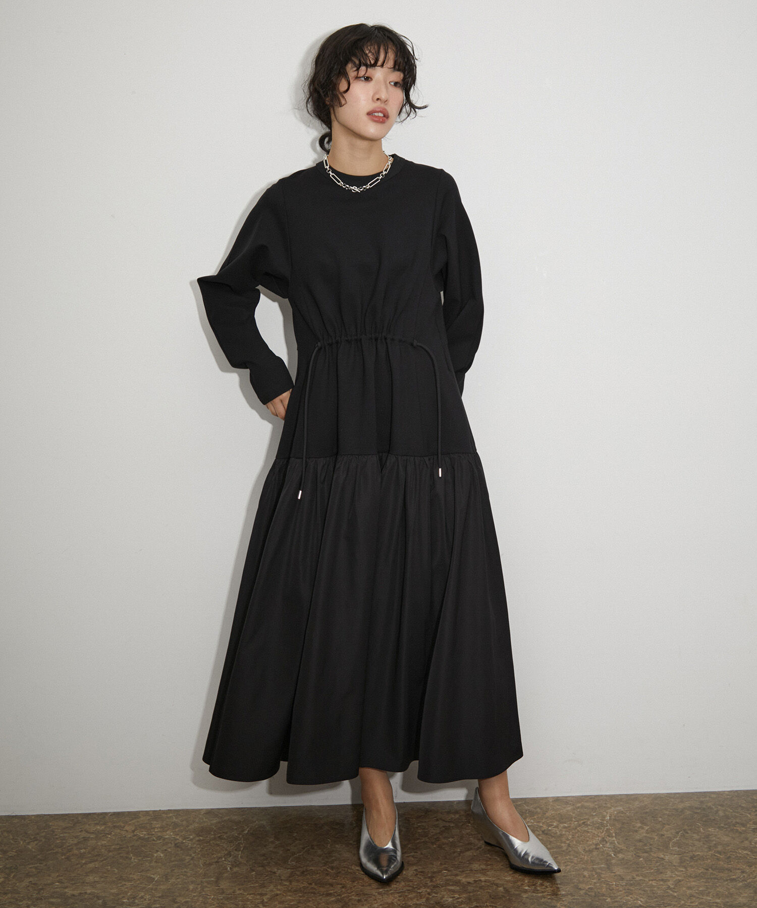 ADAM ET ROPE'「【サステナブル】タフタコンビワンピース」|ワンピース|