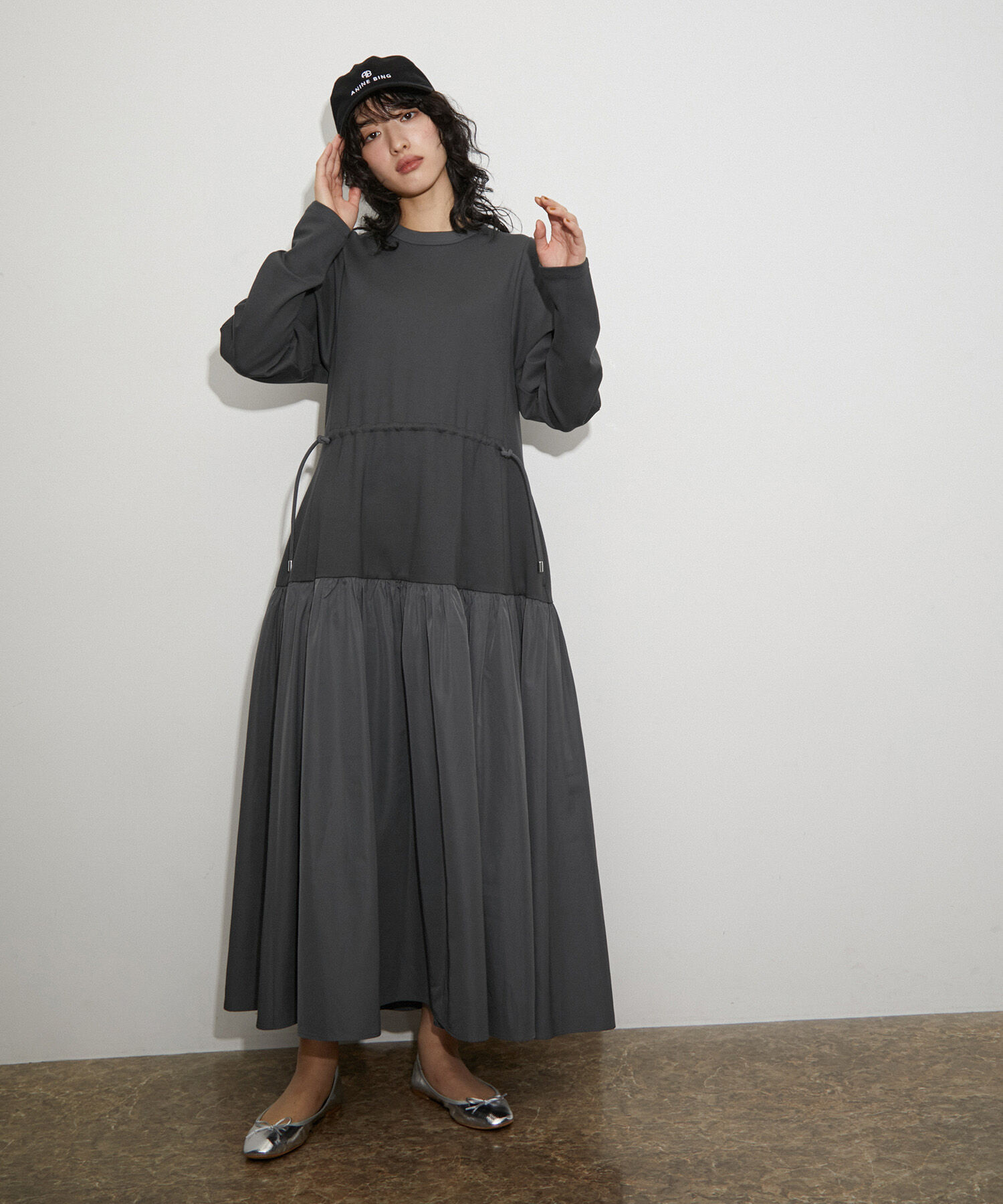 ADAM ET ROPE'「【サステナブル】タフタコンビワンピース」|ワンピース|