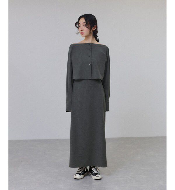 ADAM ET ROPE'「【一部WEB限定カラー】・【接触冷感】マルチWAYレイヤードシャツスカート」|スカート|