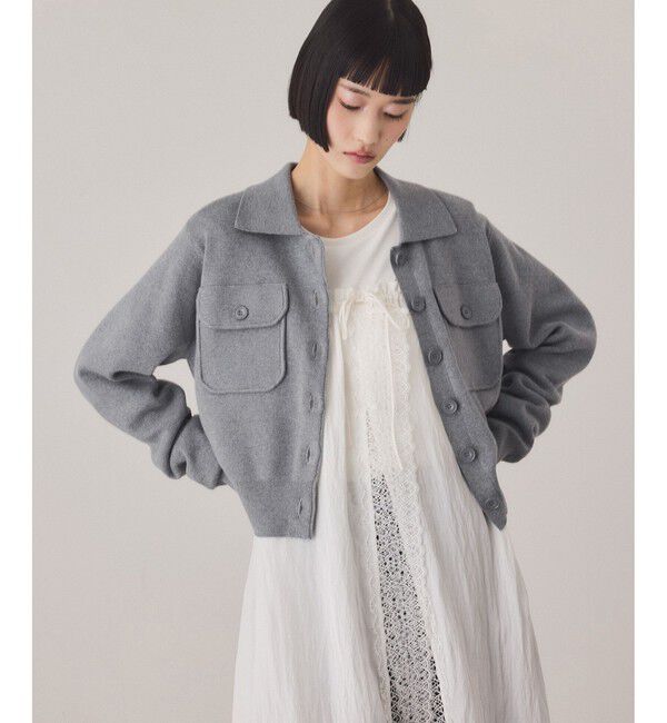 ADAM ET ROPE'「コットンカシミヤポケットカーディガン」|カーディガン|