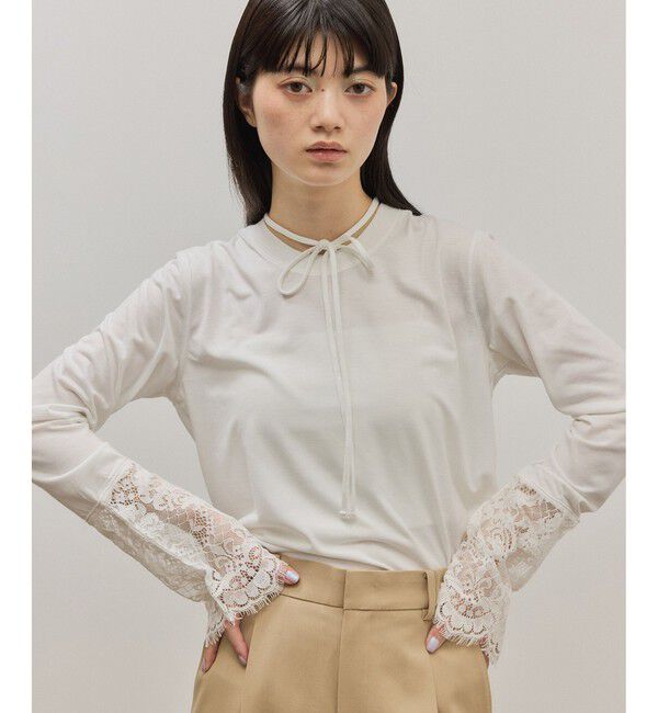 ADAM ET ROPE'「レースカフストップス」|Tシャツ・カットソー|