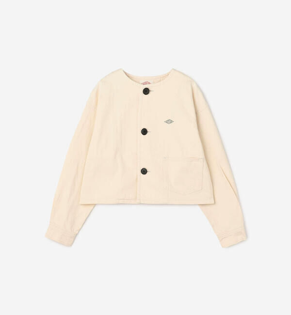 DANTON「DANTON | カツラギコットン ノーカラーショートジャケット WOMEN」|ノーカラージャケット|