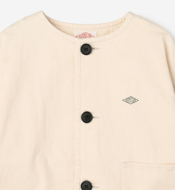 DANTON「DANTON | カツラギコットン ノーカラーショートジャケット WOMEN」|ノーカラージャケット|