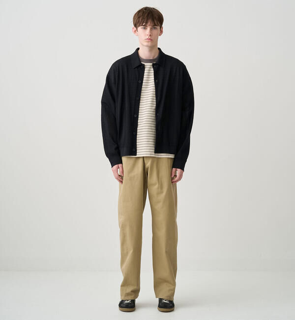 ORCIVAL「ORCIVAL | ハーフミラノニット 衿付きニットカーディガン MEN」|カーディガン|BLACK