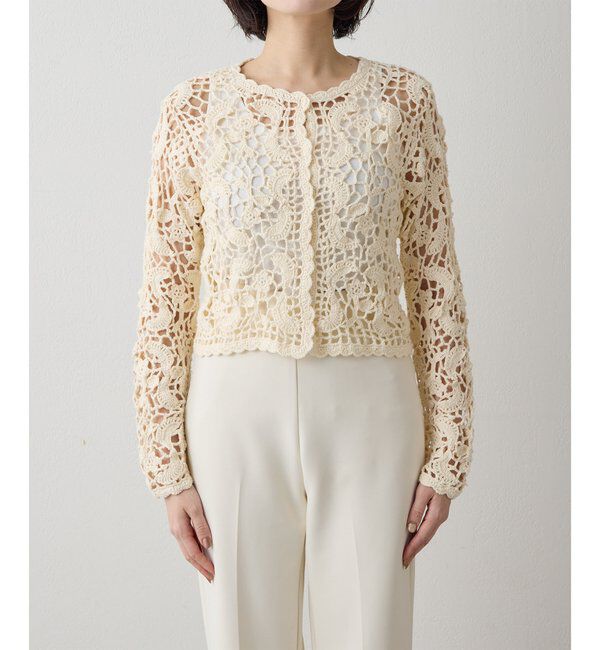  「【THE PAUSE】クロシェニットカーディガン」|ニット・セーター|