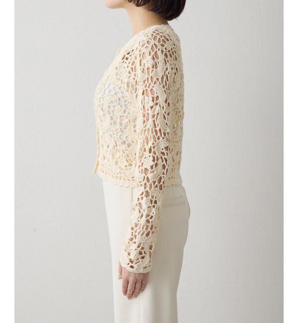  「【THE PAUSE】クロシェニットカーディガン」|ニット・セーター|