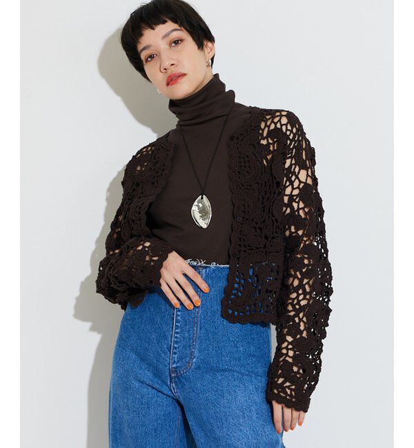  「【THE PAUSE】クロシェニットカーディガン」|ニット・セーター|