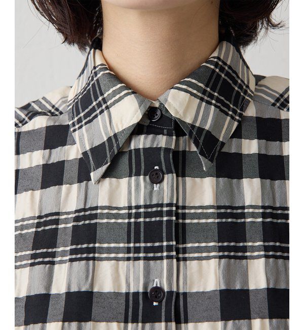  「【Drawing Numbers】チェックジャガードフレンチシャツ」|シャツ・ブラウス|