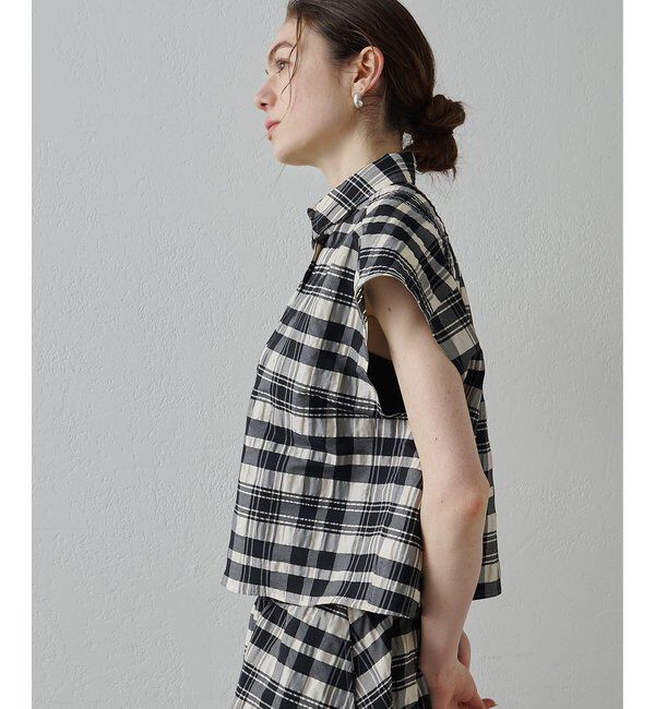  「【Drawing Numbers】チェックジャガードフレンチシャツ」|シャツ・ブラウス|