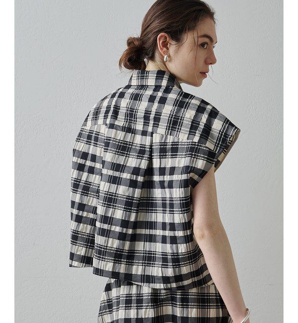  「【Drawing Numbers】チェックジャガードフレンチシャツ」|シャツ・ブラウス|