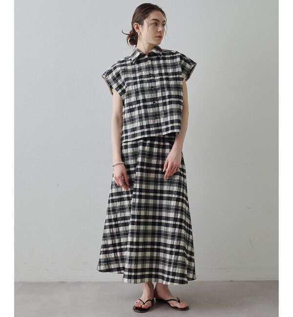  「【Drawing Numbers】チェックジャガードフレンチシャツ」|シャツ・ブラウス|