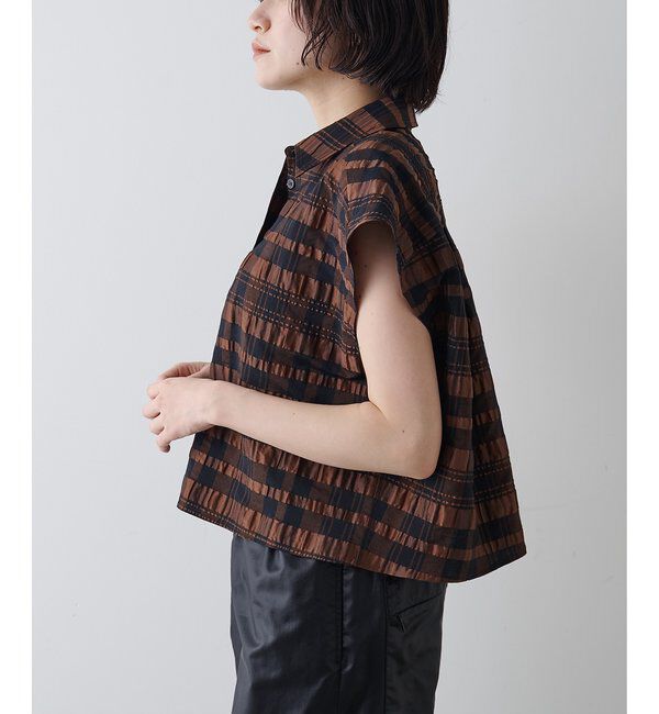  「【Drawing Numbers】チェックジャガードフレンチシャツ」|シャツ・ブラウス|