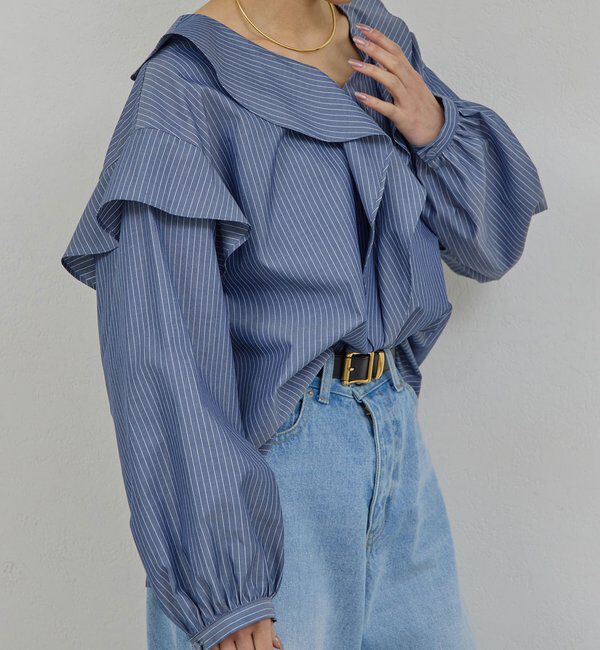  「【手洗い可】ラッフルフリルブラウス」|シャツ・ブラウス|