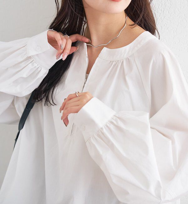  「ハーフZIPチュニック」|シャツ・ブラウス|
