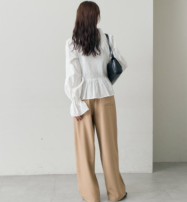  「フラワー刺繍フリルブラウス」|シャツ・ブラウス|