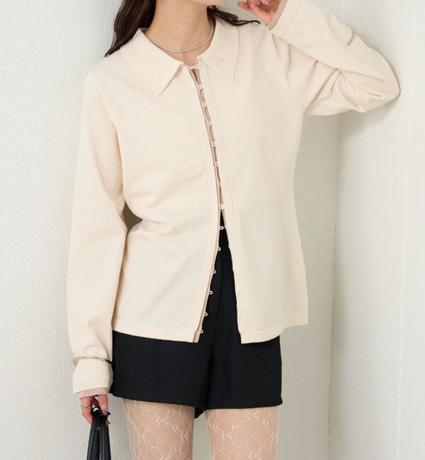  「長袖ポロニット」|カーディガン|